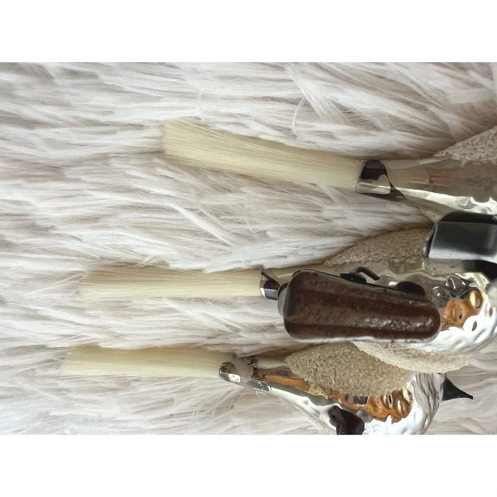 Vintage Mercury Glass Clip On Bird Ornaments White Flocked Christmas Decor Set 3